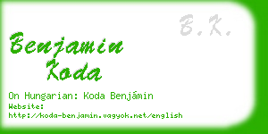 benjamin koda business card