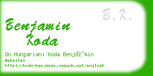 benjamin koda business card